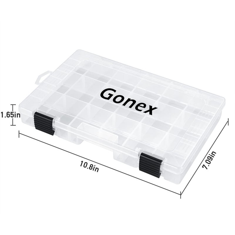Gonex 3600 Tackle Trays 3 Packs, Transparent Fishing Tackle Boxes Organizer and Storage with Adjustable Dividers, Plastic 3600 Tackle Boxes for Lures, Hooks, & Other Accessories - Image 2